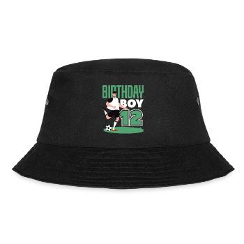 12th Birthday 12 Years Soccer Soccer Player - Bucket Hat - black - Front - Lela (165cm)