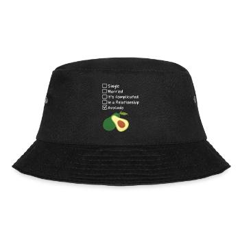 Avocado Guacamole Vegan Geschenk - Bucket Hat - Schwarz - Vorne - Lela (165cm)