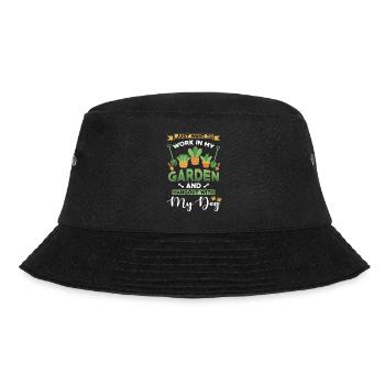 Arbeit in meinem Garten Hangout mit meinem Hund - Bucket Hat - Schwarz - Vorne - Lela (165cm)
