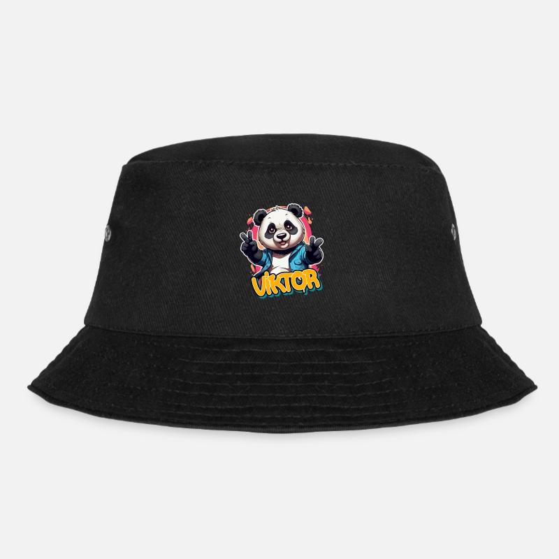 VIKTOR - Beau prénom de garçon avec un panda cool - Bob - noir