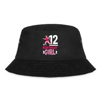 12th Birthday 12 Years Soccer Soccer Player - Bucket Hat - black - Front - Lela (165cm)