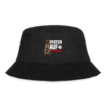 Belgischer Schäferhund PFOTEN AUF PATROULLIE - Bucket Hat - Schwarz - Vorne - Lela (165cm)