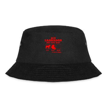 Labrador Besitzer MEIN LABRADOR HÖRT AUFS WORT - Bucket Hat - Schwarz - Vorne - Lela (165cm)