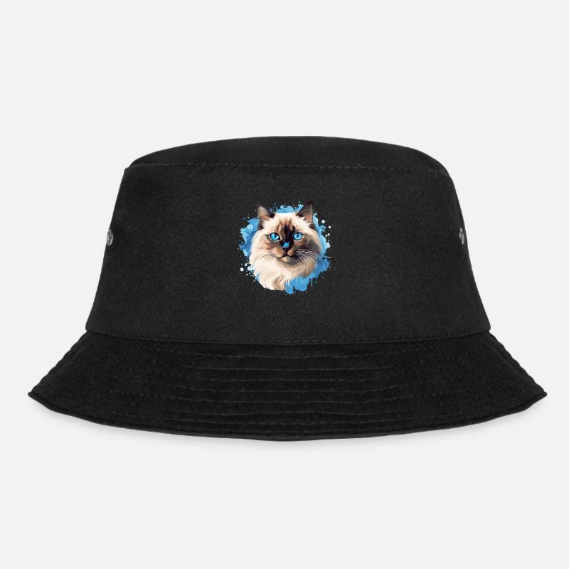Birman Cat Birma Katze - Bucket Hat - Schwarz