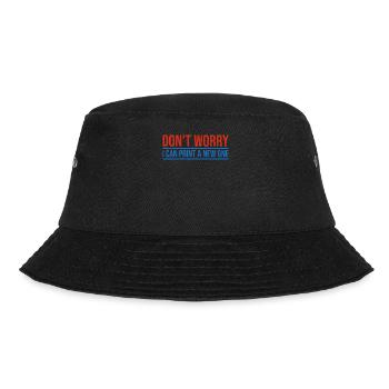 Keine Sorge ich kann es neu drucken 3D-Druck - Bucket Hat - Schwarz - Vorne - Lela (165cm)