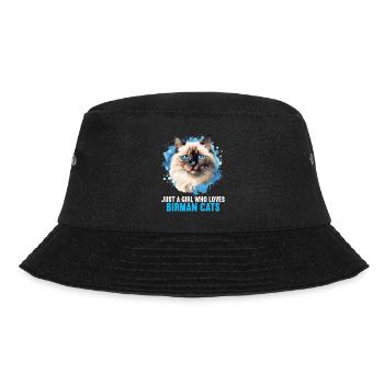 Birman Cat Birma Katze - Bucket Hat - Schwarz - Vorne - Lela (165cm)