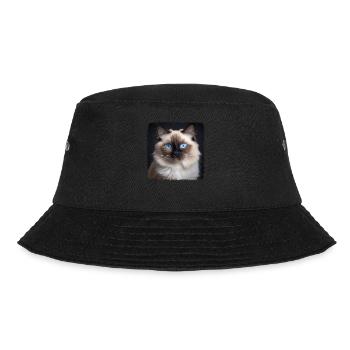 Birman Cat Birma Katze - Bucket Hat - Schwarz - Vorne - Lela (165cm)