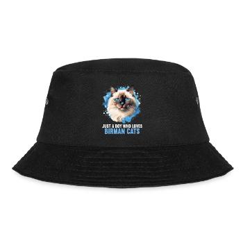 Birman Cat Birma Katze - Bucket Hat - Schwarz - Vorne - Lela (165cm)