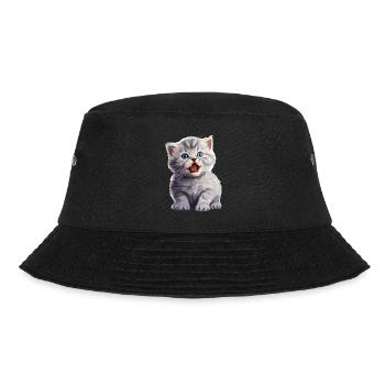 Cat Cats British Shorthair British Shorthair - Bucket Hat - black - Front - Lela (165cm)