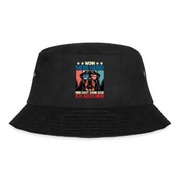 Rottweiler WENN MEIN HUND NEIN SAGT SAG ICH AUCH - Bucket Hat - Schwarz - Vorne - Lela (165cm)