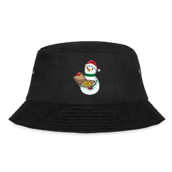 Snowman Christmas Pizza - Bucket Hat - black - Front - Lela (165cm)
