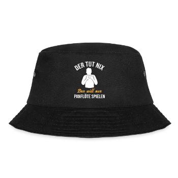 Harmloser Panflöten-Virtuose Fun - Bucket Hat - Schwarz - Vorne - Lela (165cm)