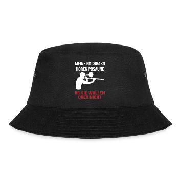 Neighbors Listening Trombone Music Fan Gift - Bucket Hat - black - Front - Lela (165cm)