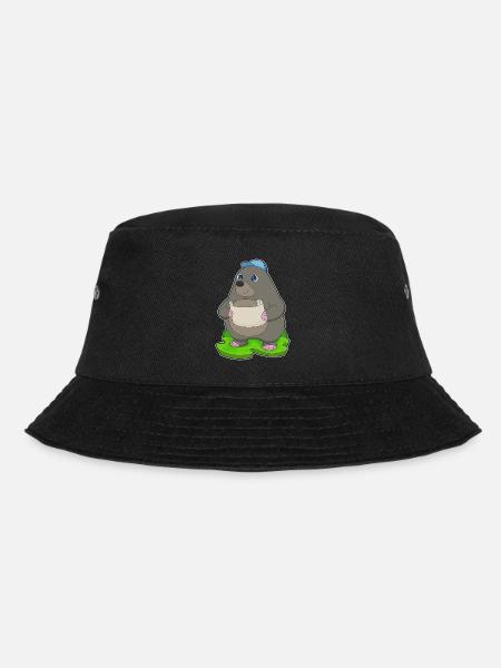 Maulwurf Wanderer Landkarte Wandern - Bucket Hat - Schwarz