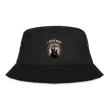I destroy the silence humor guitar player - Bucket Hat - black - Front - Lela (165cm)