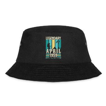 April 1959 Jubiläumsgeschenk, Jahrgang April 1959 - Bucket Hat - Schwarz - Vorne - Lela (165cm)