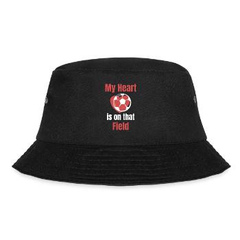 Mein Herz Ist Auf Dem Feld Fußballspieler - Bucket Hat - Schwarz - Vorne - Lela (165cm)