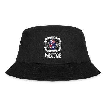 Australien USA Flagge - Halb Amerikanerin, Halb Australisch - Bucket Hat - Schwarz - Vorne - Lela (165cm)