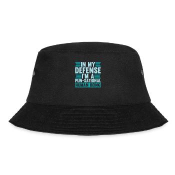 Schwarzer Humor Lustiges Wortspiel In My Defense - Bucket Hat - Schwarz - Vorne - Lela (165cm)