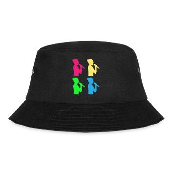 Bunte Chor Vielfalt Gesang - Geschenk - Bucket Hat - Schwarz - Vorne - Lela (165cm)
