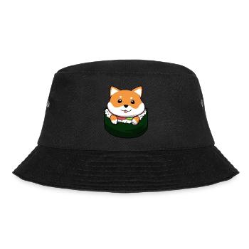 Shiba Inu Hund Sushi Japan Akita I Geschenk - Bucket Hat - Schwarz - Vorne - Lela (165cm)