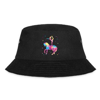 Voltigieren Volti Pferde Mädchen Pferd Voltigier - Bucket Hat - Schwarz - Vorne - Lela (165cm)