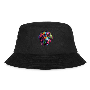 Bunte Pop Art Deutsch Kurzhaar Vorstehhund - Bucket Hat - Schwarz - Vorne - Lela (165cm)