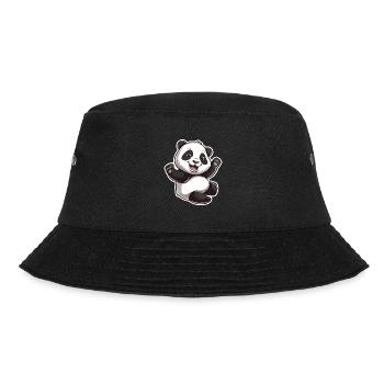 Exuberant Panda Buddy Sticker - Bucket Hat - black - Front - Lela (165cm)
