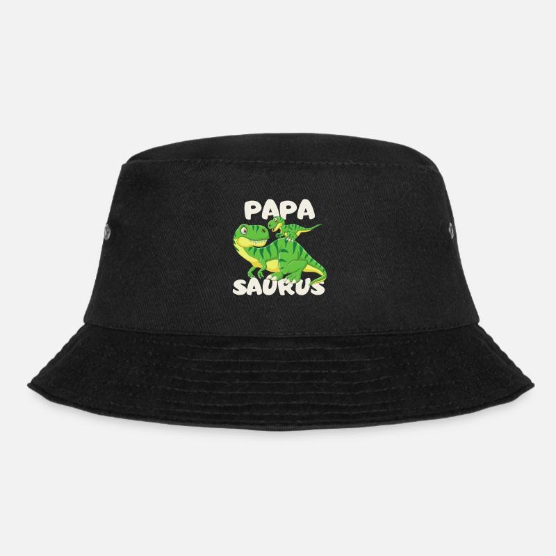 Papa Saurus Dinosaurier Vatertag Kinder lustig - Bucket Hat - Schwarz