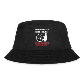 Trommler Nachbarn – Unüberhörbarer Beat - Bucket Hat - Schwarz - Vorne - Lela (165cm)