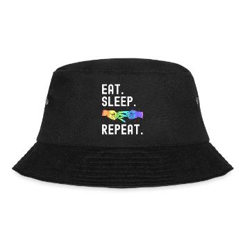 Eat Sleep Love Repeat Lesbian Pride Funny - Bucket Hat - black - Front - Lela (165cm)