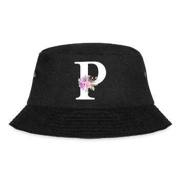 Purple floral letter p - Bucket Hat - black - Front - Lela (165cm)