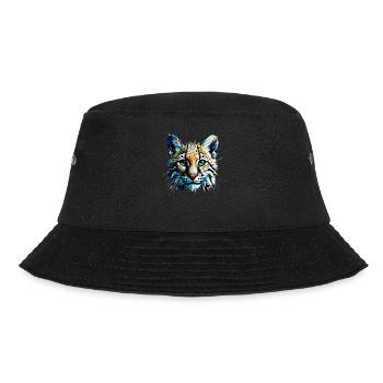 Polygon Art Ocelot Ocelots Dwarf Leopard - Bucket Hat - black - Front - Lela (165cm)