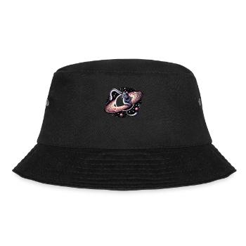 Katze Astronaut Astronomie Äußeres Sonnensystem - Bucket Hat - Schwarz - Vorne - Lela (165cm)