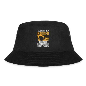 Bagger Fahrer Baggerführer Geschenk - Bucket Hat - Schwarz - Vorne - Lela (165cm)