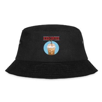 Eiskaffee Iced Coffee Kaffeeliebhaber Geschenk - Bucket Hat - Schwarz - Vorne - Lela (165cm)
