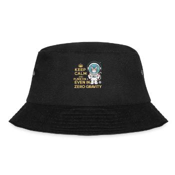 Katze Astronaut Astronomie Äußeres Sonnensystem - Bucket Hat - Schwarz - Vorne - Lela (165cm)