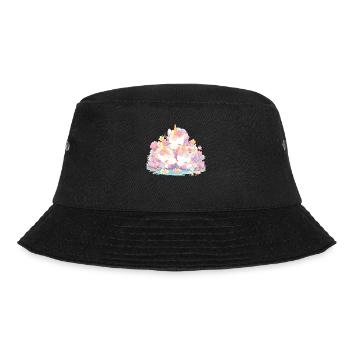 Einhorn Kawaii Japanisch - Bucket Hat - Schwarz - Vorne - Lela (165cm)