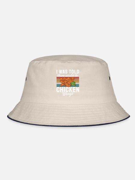 Chicken Wings Gifts - Bucket Hat - Natur/Navy - Vorne