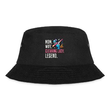 Putzfrau Mama Reinigungskraft - Bucket Hat - Schwarz - Vorne - Lela (165cm)