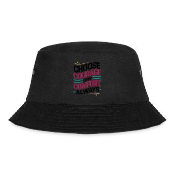 Courage Over Comfort: Inspirational Digital Art - Bucket Hat - black - Front - Lela (165cm)