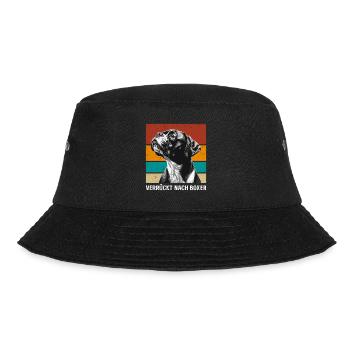 Deutscher Boxer VERRÜCKT NACH BOXER Lustiges - Bucket Hat - Schwarz - Vorne - Lela (165cm)