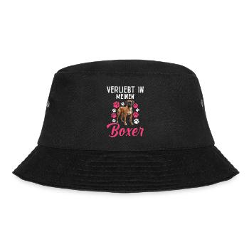 Deutsche Boxer VERLIEBT IN MEINEN BOXER Besitzerin - Bucket Hat - Schwarz - Vorne - Lela (165cm)