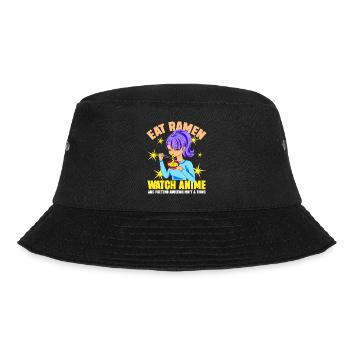 Eat Ramen Watch Anime - Bucket Hat - Schwarz - Vorne - Lela (165cm)