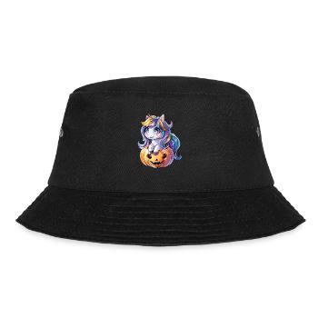 Unicorn Pumpkin Halloween Kawaii - Bucket Hat - black - Front - Lela (165cm)