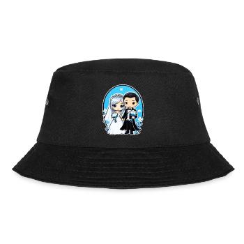 Just Married - Zur Hochzeit - Bucket Hat - Schwarz - Vorne - Lela (165cm)