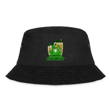 Bring mich in deine Wohnung T-Shirt Space Grünes Wortspiel - Bucket Hat - Schwarz - Vorne - Lela (165cm)