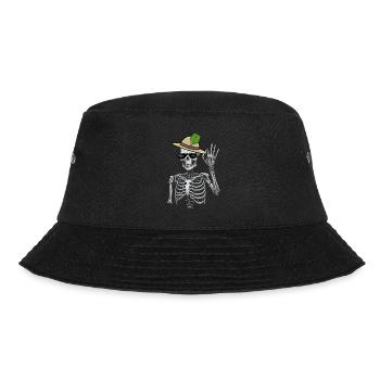 Skeleton Gardener Spinach Gardening Mime Vegetarian - Bucket Hat - black - Front - Lela (165cm)