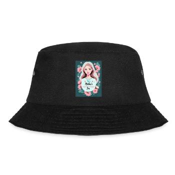 Floral Mother's Day Greetings - Bucket Hat - black - Front - Lela (165cm)