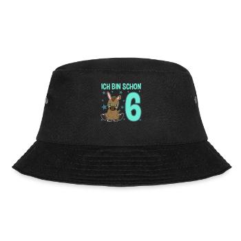 Sechsjähriges Jubiläumseselchen Feierlaune - Bucket Hat - Schwarz - Vorne - Lela (165cm)